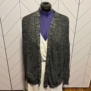 Wet Seal Button Front Longe Sleeve Dad Oversized Gray Cardi Cardigan Size large